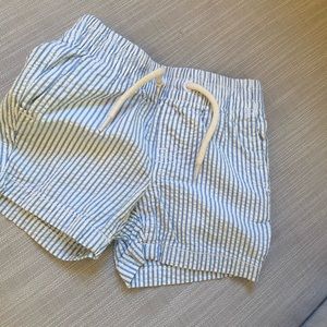 Baby Gap blue and white seersucker shorts